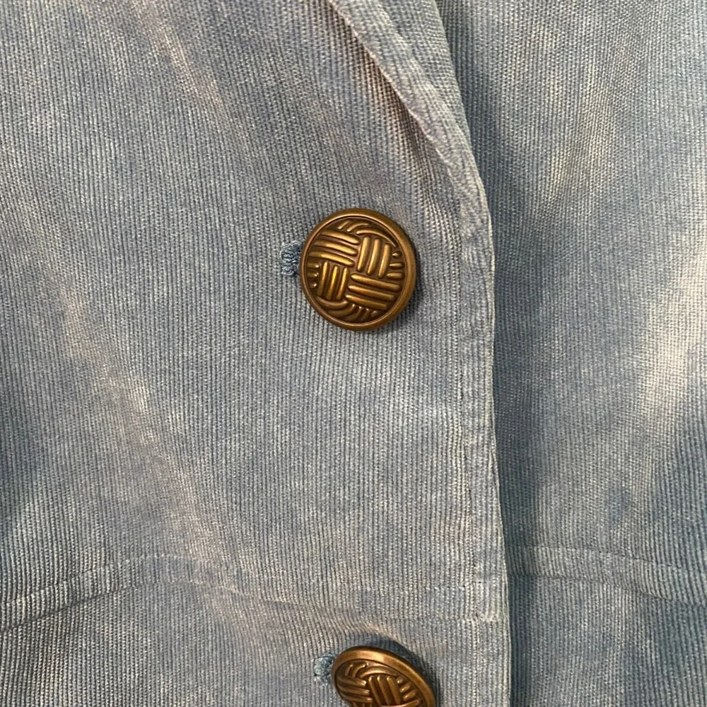 Dressbarn XL Light Blue Corduroy Blazer Jacket‎ 3-Button Lined Stretch Pastel